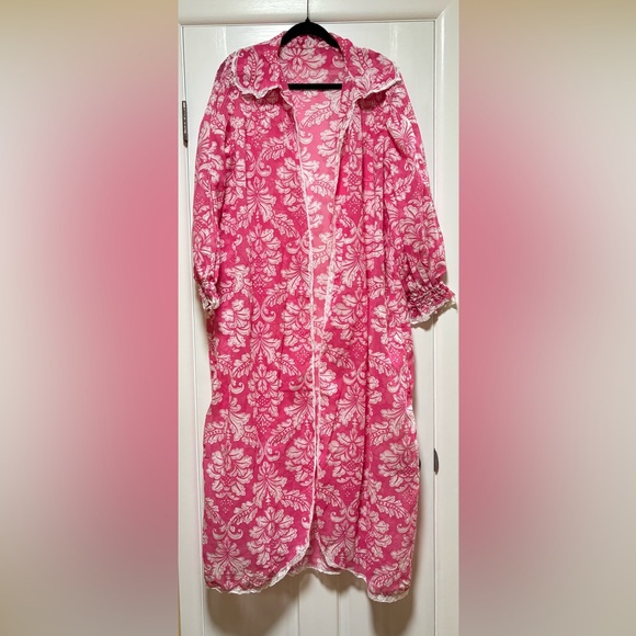 Pink Floral Long Robe - Picture 2 of 12